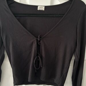 Wilfred Black Tie-Front Blouse